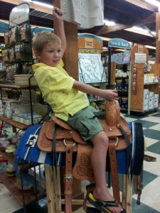 Dayton's Youngest Grandson Showing off some New Tack
