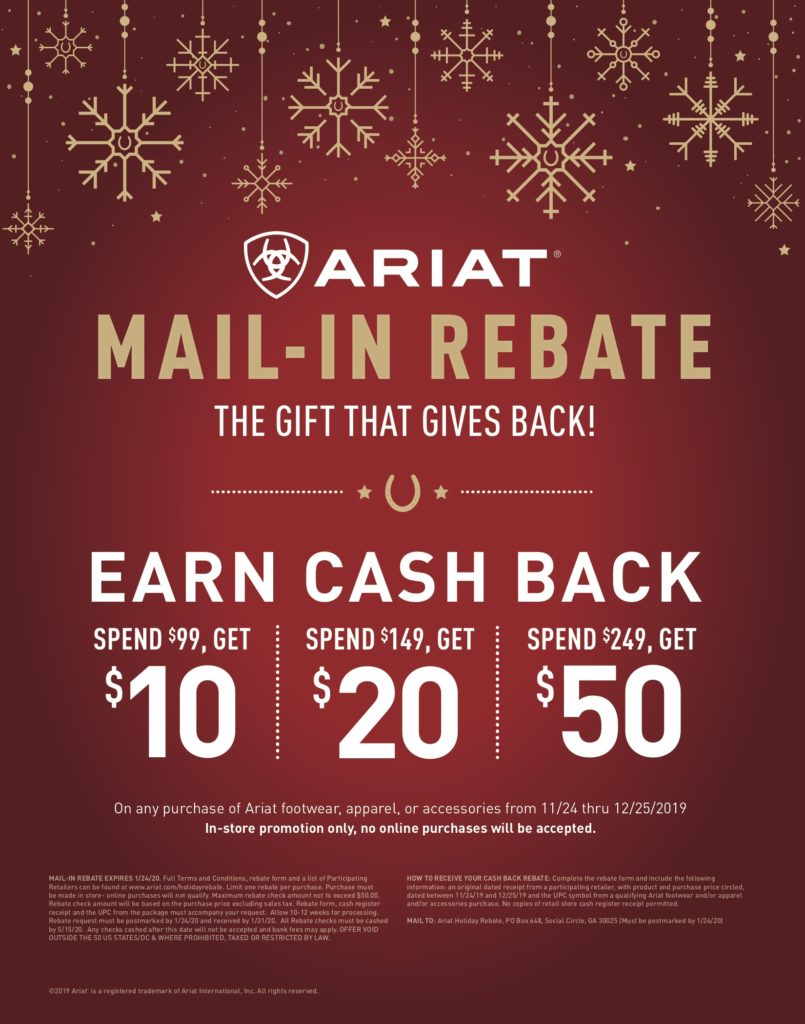 Ariat Mail In Rebate Offer 