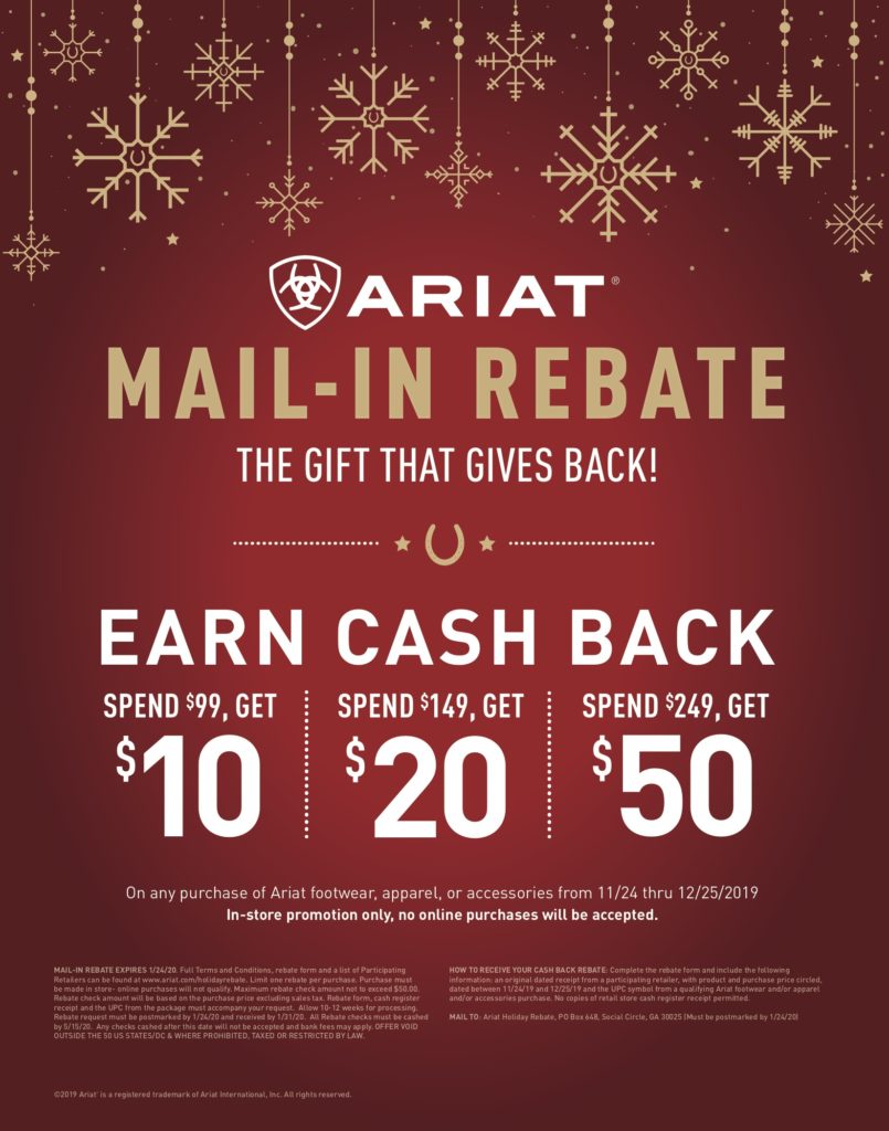 Ariat Mail In Rebate Offer Lochte Feed General Store