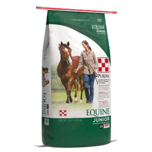 Purina Equine Junior Horse Feed with Gastric Outlast.