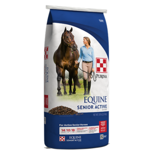 bag of Purina Equine Senior Active Horse Feed