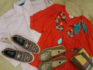 Clothing layout of shirt, jewelry and shoes that can be acquired tax free weekend 2021