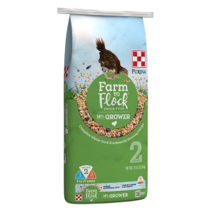 bag of Purina Farm to Flock 18% Grower Food