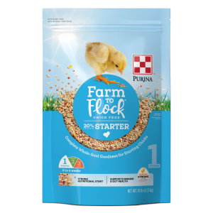 bag of Purina Farm to Flock Starter Food
