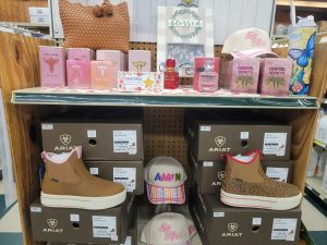 Ariat and more on display Lochte oct 26 Ariat shoes, perfumes and hats pictured
