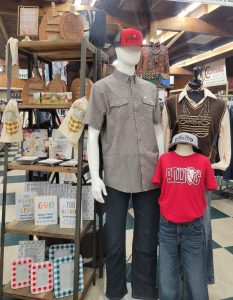 Mannequins dressed in ferrel shirt and billies shirt